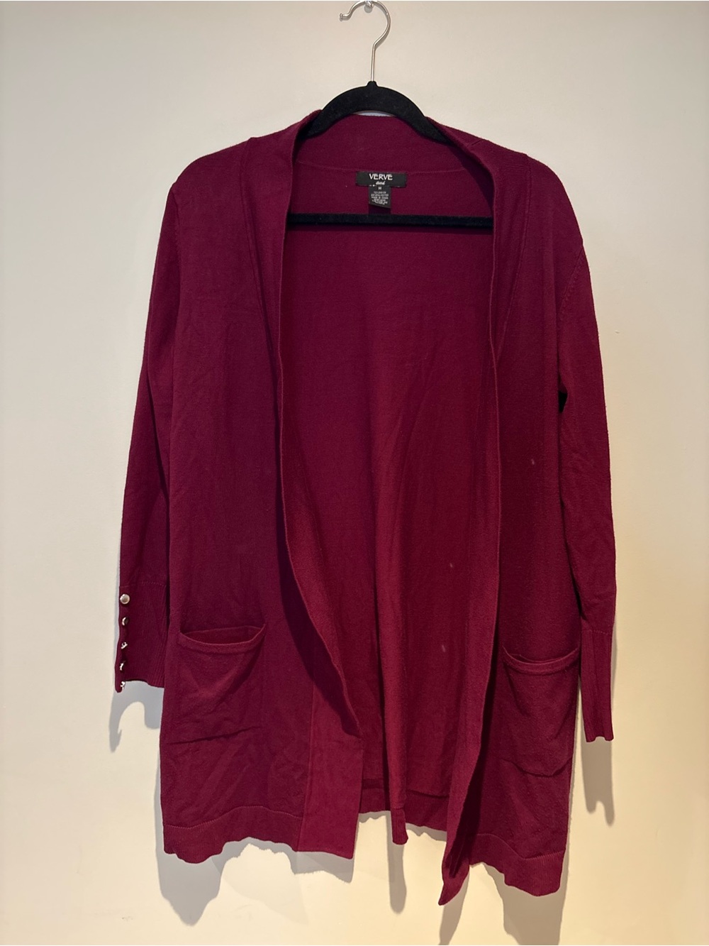Women's Open Front Cardigan Sweater - Burgundy